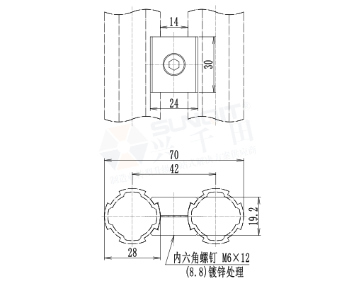 平行接頭A尺寸圖