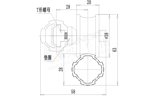 凹槽滾輪套件尺寸圖