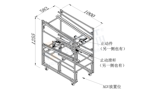 AGV周轉(zhuǎn)車+物料架(前進后進型)